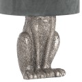 Designová stolní lampa Jarron Silver s podstavcem ve tvaru králíka as černým stínítkem 50cm
