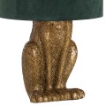 Designová stolní lampa Jarron Gold s podstavcem ve tvaru králíka a se zeleným stínítkem 50cm