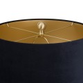 Art-deco nadčasová černá keramická stolní lampa Noirra se zlatými prvky a sametovým stínítkem 84cm