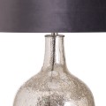 Stylová stříbrná keramická stolní lampa Concento s šedým sametovým stínítkem 78cm