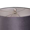 Stylová stříbrná keramická stolní lampa Concento s šedým sametovým stínítkem 78cm