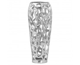 Moderní designová kovová váza Polipero IV stříbrné barvy 49cm