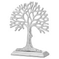 Moderní vkusná soška Carvajal stříbrné barvy ve tvaru stromu 34cm