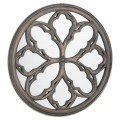 Orientální kruhové nástěnné zrcadlo Chiribita s ornamentálním dřevěným rámem 60cm