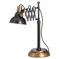 Industriální černá kovová pracovní lampa Estrada s mosaznými prvky 49cm
