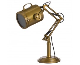 Industriální nastavitelná pracovní lampa Rumilly s mosazným povrchem 63cm