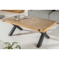 Industriální jídelní stůl Freya z masivního dřeva s černými nohami z kovu 120cm