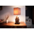 Koloniální stolní lampa Pure Nature s hnědým hranatým stínítkem 45cm