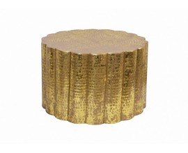 Orientální kruhový konferenční stolek Fluidoro ve zlaté barvě z kovu 60cm