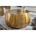 Orientální kulatý konferenční stolek Adassil zlaté barvy 65cm
