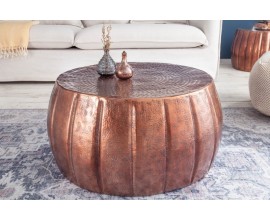 Orientální kruhový konferenční stolek Adassil bronzové barvy 65cm