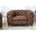 Chesterfield křeslo Modern Barock v hnědém potahu s nožičkami 70cm