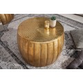 Orientální kruhový konferenční stolek Adassil zlaté barvy 55cm