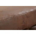 Chesterfield moderní obdélníková taburetka Modern Barock v hnědém koženém potahu 90cm