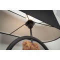 Moderní černá stolní lampa Elements s dřevěnými prvky 58cm
