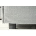 Moderní šedý hranatý taburet Heaven s textilním potahem 100cm