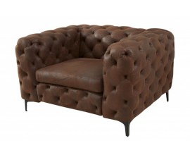 Chesterfield křeslo Modern Barock v hnědém potahu s nožičkami 70cm