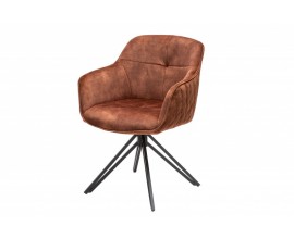 Moderní hnědá otočná židle Marmol s kovovými nohami 82cm