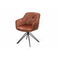 Moderní hnědá otočná židle Marmol s kovovými nohami 82cm