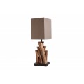 Koloniální stolní lampa Pure Nature s hnědým hranatým stínítkem 45cm