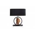 Moderní černá stolní lampa Elements s dřevěnými prvky 58cm