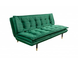 Designová rozkládací smaragdově zelená sedačka Baxelat s nožičkami 184cm