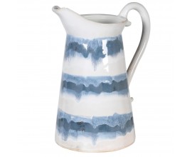Provensálský keramický džbán Blair v modro-bílém odstínu 28cm