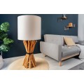 Koloniální stolní lampa Euphoria ze dřeva s béžovým stínítkem 56cm