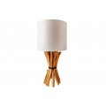 Koloniální stolní lampa Euphoria ze dřeva s béžovým stínítkem 56cm