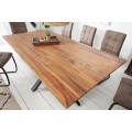Industriální jídelní stůl Cosmos z masivního dřeva Sheesham a kovu 200cm