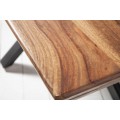 Industriální jídelní stůl Cosmos z masivního dřeva Sheesham a kovu 200cm