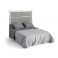 Moderní masivní postel Veneto s vysokým čalouněným čelem a kovovými prvky 135/150 / 180cm