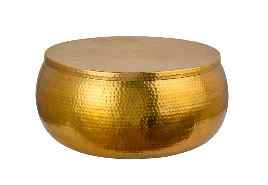 Orientální konferenční stolek Hammerblow ve zlaté barvě 70cm
