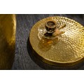 Moderní kruhový příruční stolek Siliguri ve zlatém odstínu s kladívkovým povrchem 35cm
