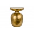 Orientální kulatý příruční stolek Siliguri v zlatém provedení s kladívkovým povrchem 36cm