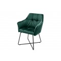 Designová židle Armlehně sametová hnědá, zelená, tyrkysová