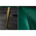 Art-deco zelené sametové křeslo Vermont se zlatými nožičkami 80cm