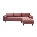 Moderní růžová sedačka Velluto s nožičkami v luxusním Art-deco stylu 260cm