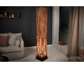 Venkovská stylová stojací lampa Euphoria z masivního dřeva 178cm