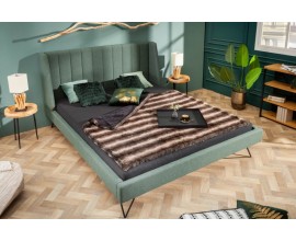 Designová čalouněná manželská postel Taxil Mode s potahem v zelené barvě 160x200cm