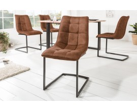 Designov&aacute; hněd&aacute; j&iacute;deln&iacute; židle Suave s černou kovovou konstrukc&iacute; 88cm