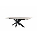Mramorový luxusní rozkládací jídelní stůl Callandra s industriálními kovovými nohami 180 / 225cm