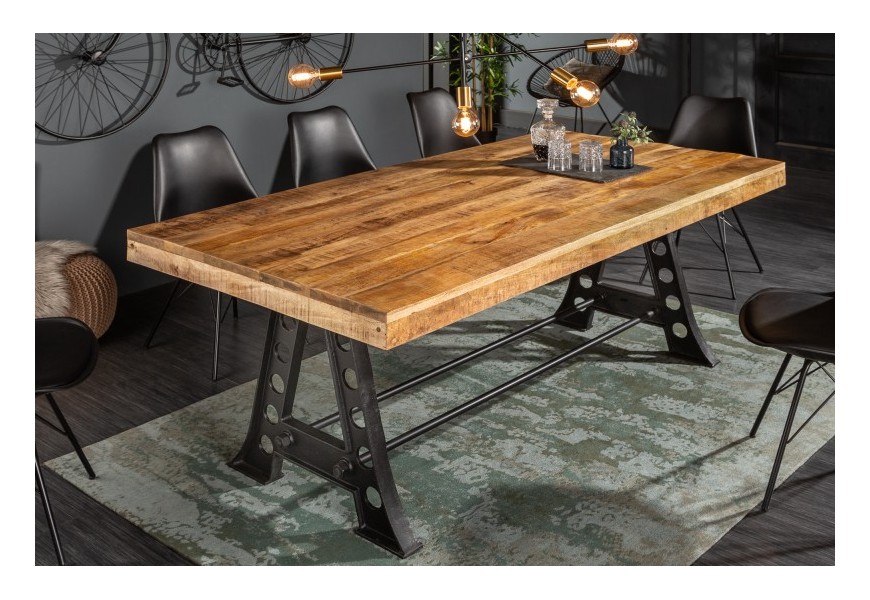 Industriální jídelní stůl Machine z mangového masivního dřeva 200cm