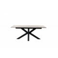 Mramorový luxusní rozkládací jídelní stůl Callandra s industriálními kovovými nohami 180 / 225cm