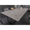 Industriální jídelní stůl Collabor černé barvy s betonovým vzhledem 200cm