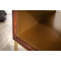 Art-deco designový konferenční stolek Alyr z masivního dřeva se zlatými kovovými prvky 110cm