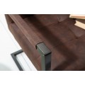 Designová hnědá jídelní lavice Vesoul čalouněná s kovovou konstrukcí 160cm