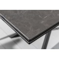 Mramorový rozkládací jídelní stůl Marmol s kovovými nohami v tmavém odstínu 180-220-260cm