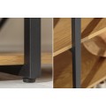 Industriální designový nízký regál Westford se třemi dřevěnými policemi hnědé barvy 110cm