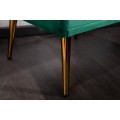 Art-deco noční stolek Ribble ze smaragdových sametu se zlatými prvky 45cm